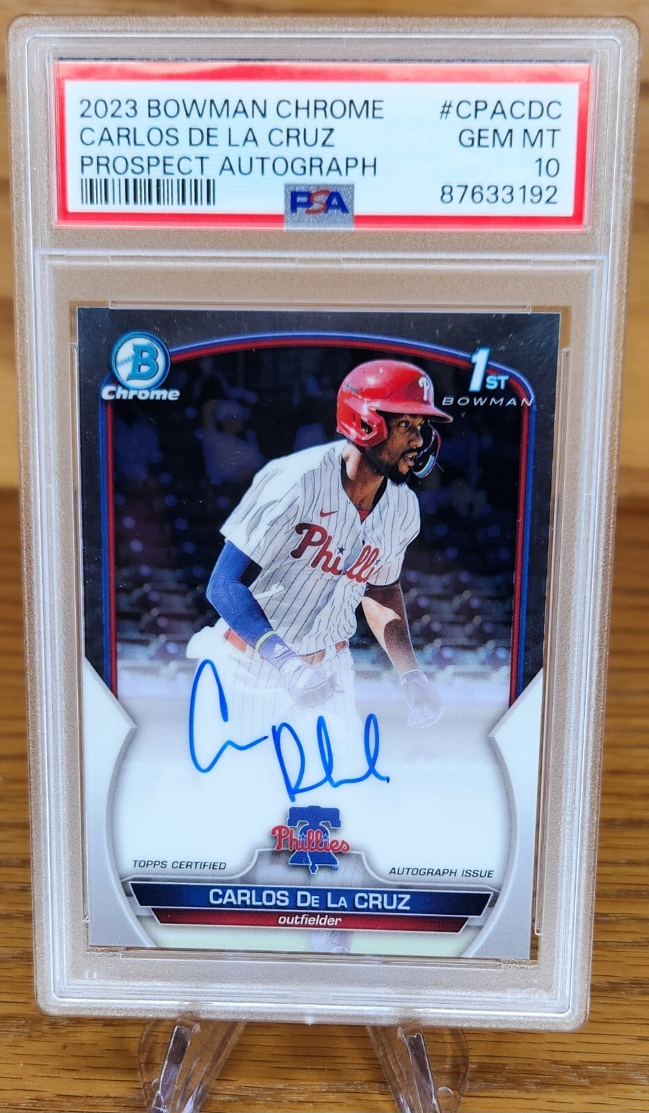 2023 Bowman Chrome - 1st Prospect Autographs #CPA-CDC Carlos De La Cruz PSA 10