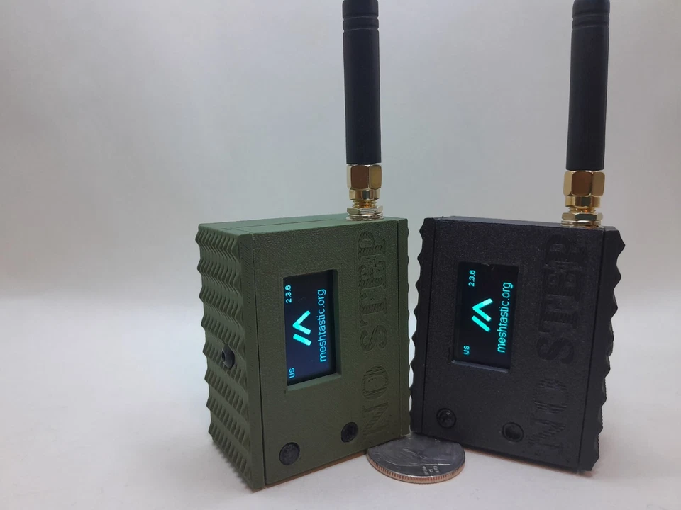 2 Heltec V3 Meshtastic Nodes READY TO USE w/custom case 2Kmah battery BLK/green - Image 4 of 4