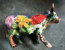 Westland CowParade GEORGIA O'COWFFE #7360 Floral Cow Parade 2007 **RARE**