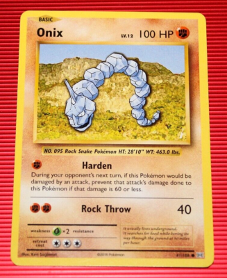 Onix LV.12 100 HP 2016 Collectible Pokemon Trading Card No. 61/108