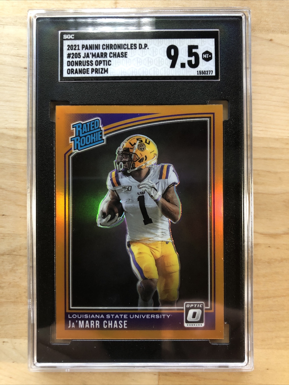 2021 Chronicles Optic DP Jamarr Chase Orange Rated Rookie Prizm #205 SGC 9.5 Mnt
