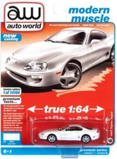 Auto World 1:64 1993 White Toyota Supra Diecast Model Car AWSP064B