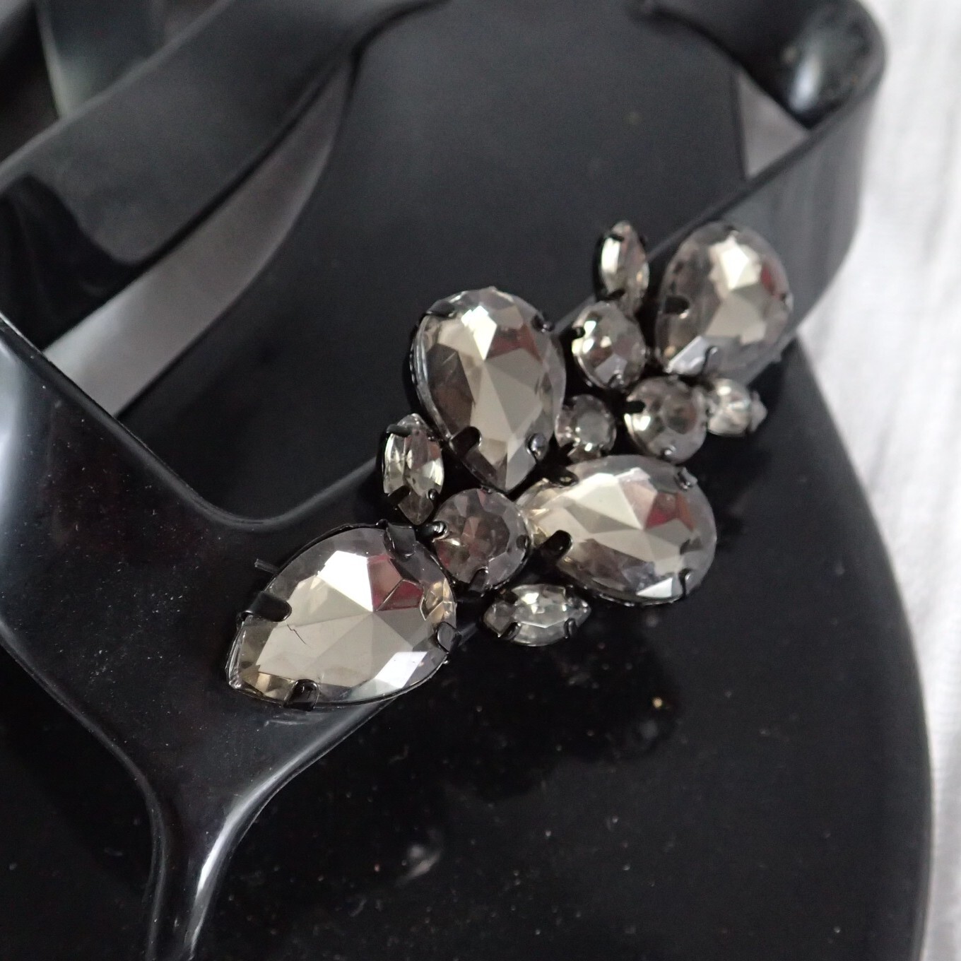 BCBGeneration Black Plastic Sandals - EUC - image 2