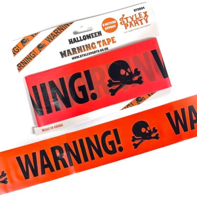 Halloween Orange Warnung Gefahrenband Wohndeko Party Zubehör Klebeband 6m