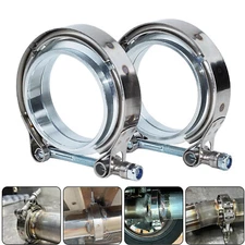 3 Inch For V Band Clamp Kit w Male Female Flange Mild Steel MS Turbo Exhaust 3"
