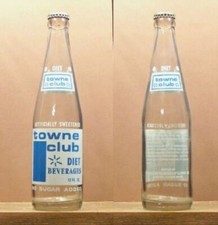 Towne Club Diet Vintage ACL 12 oz Soda Pop Bottle Lansing 60438 Illinois 531 1+