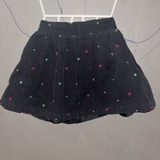 OshKosh B  gosh Christmas Holiday Trees Corduroy Lined Skirt Girls Size 5