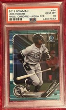 2019 Bowman Prospects Chrome Luis Robert #44 Aqua Ref PSA 10 Gem Mint #18/125 RC