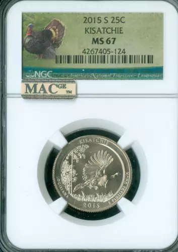 2015 S KISATCHIE PARKS QUARTER NGC MS67 MAC SPOTLESS *