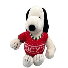 Vintage Snoopy Macy’s Christmas Plush 1972 Peanuts Santa Sweater Holiday TOY