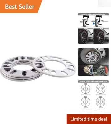 5mm Wheel Spacers Set of 4 for 4 & 5 Lug Rims - Enhanced Clearance & Stability