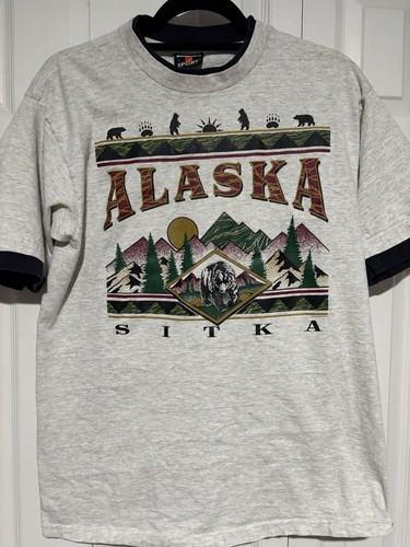 T-shirt Vintage Alaska Husky Homme/femme – Gildan, Gris, Taille L, Manches Courtes