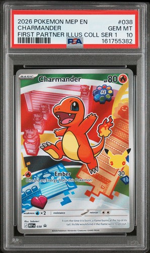 2026 POKEMON FIRST PARTNER ILLUSTRATION COLLECTION PROMO #038 CHARMANDER PSA 10
