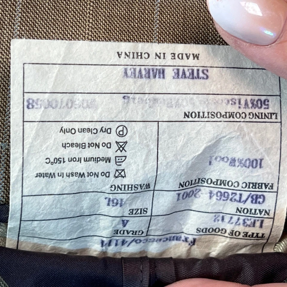 Chaqueta Blazer de Lana Vintage Steve Harvey Collection Super 120s Talla 48L Foto 3 de 4