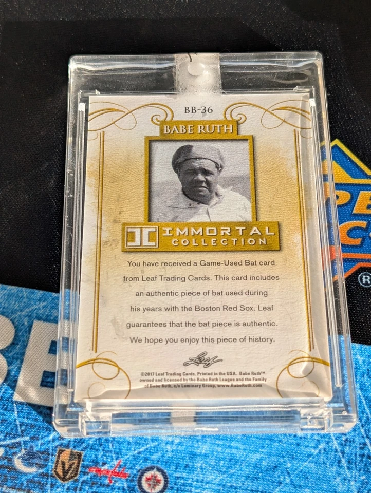 BABE RUTH 2017 Leaf Immortal Collection Game-Used Boston Bat #d /10 BB-36 - Image 2 of 2