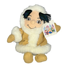 Disney Store Its A Small World Eskimo Boy Bean Plush 8" Stuffed Animal Toy