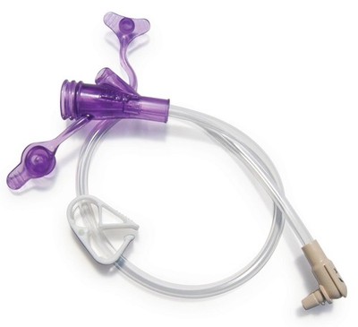 MINIONE 24 IN RIGHT ANGLE PURPLE Y-PORT FEEDING SET