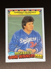 Fleer 1987 Fernando Valenzuela #42 Los Angeles Dodgers Baseball Card