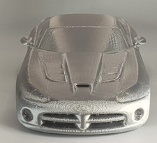 1/24 scale 3d printed silver 2010 Dodge Viper drag slot car body