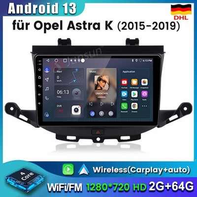 Für Opel Astra K 2015-2019 2+64GB Android 13 CarPlay Autoradio GPS Navi RDS DAB+