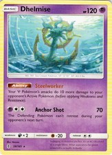 Dhelmise 59/145 Holo Rare Guardians Rising Pokemon Lightly Played