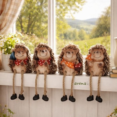 4er Set Igel Regal Sitzer mit baumelnden Beinen ideale Igel Geschenkidee.