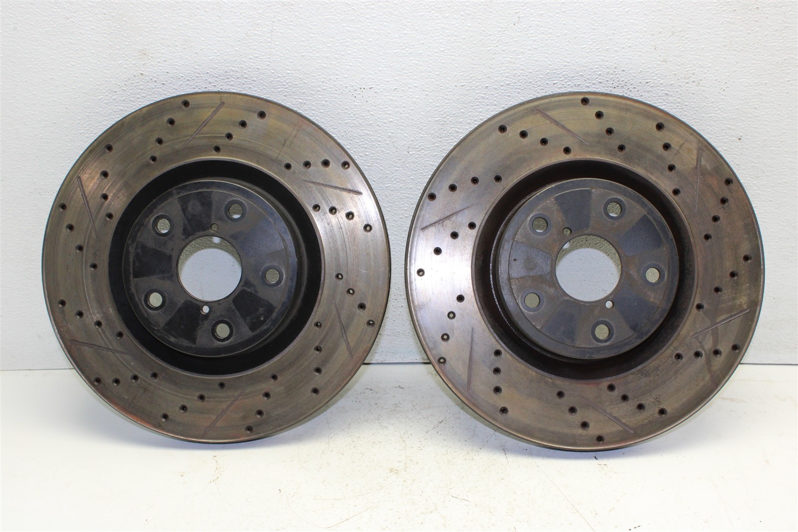 Stoptech 125.47022 HC Front Slotted Drilled Rotors For 2006 Subaru WRX STI 05-07