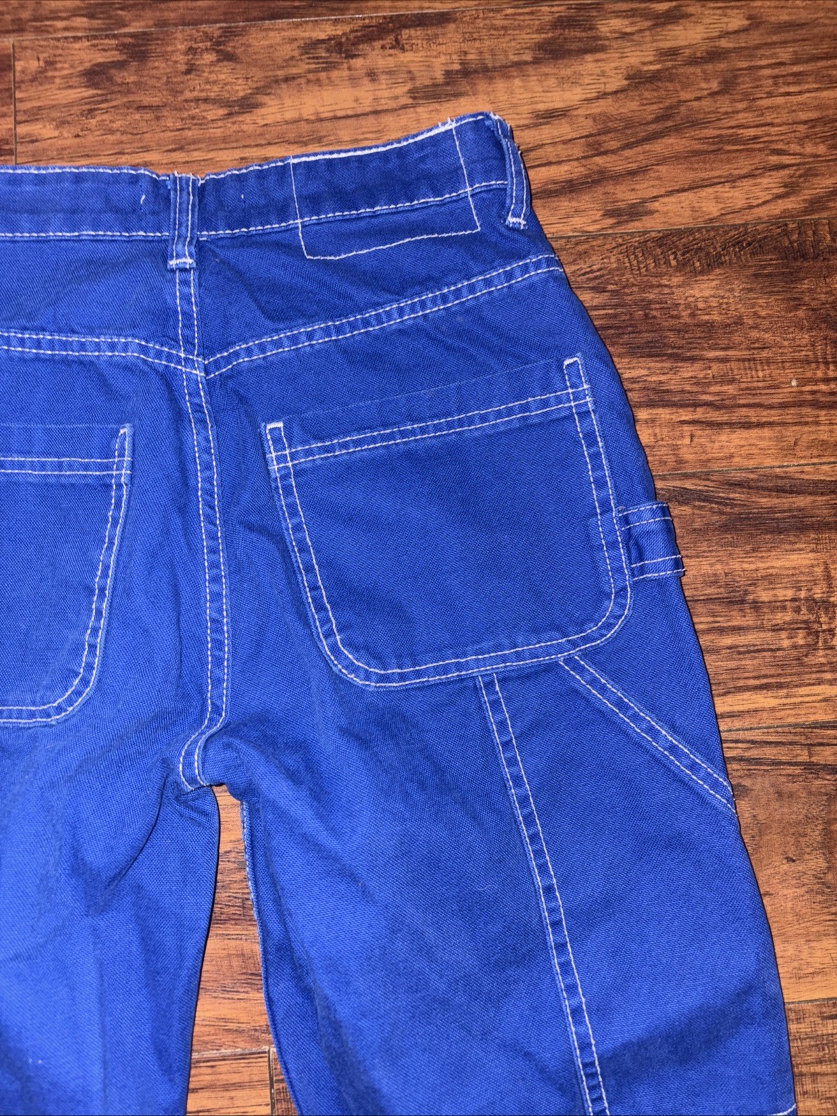 ZARA Cargo/Painter Pants Blue Green Utility Style Women Size 2 Y2K image 8