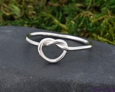 Minimalist Love Knot Solid 925 Sterling Silver Ring Size 3-10