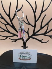  B*tch Please  Beaded Keychain   Silver Metal...
