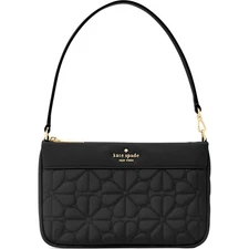 Kate Spade Women's Wristlet Black Spade Flower Quilted Fabric Small KK255-001