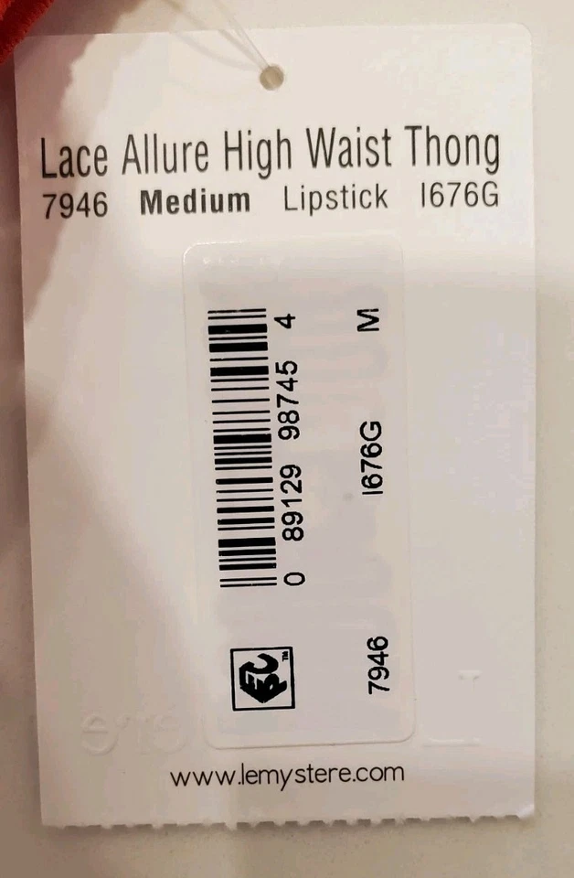 Tanga Le Mystere Lace Allure cintura alta mediana 2 piezas lápiz labial + cereza Foto 3 de 4