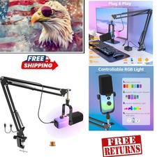 High-Fidelity USB Gaming Mic with Adjustable Noise Cancellation Gain Control
