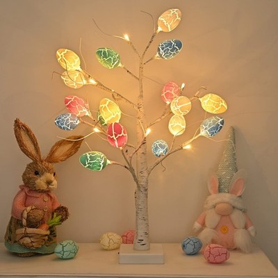 Easter Decorations kemooie 24 inch Pre-lit White Birch Tree with 2ft, 