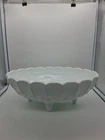 Vintage Indiana Milk Glass Grape Pattern Large Fruit Bowl 12 in.