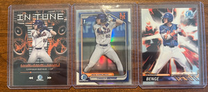 Carson Benge 2024 1st Bowman Draft Chrome Refractors (Lot of 3)