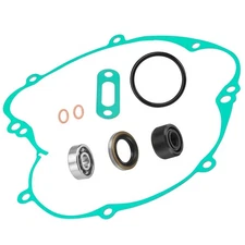 Water Pump Rebuild Kit w/ Clutch Cover Gasket Seal For Kawasaki KX60 1985-2003