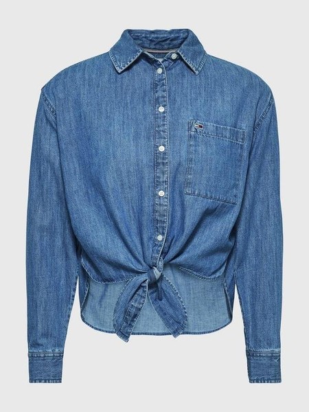 Women Tommy Jeans Shirt Navy Cotton L