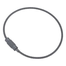 5Pack 6 Inch Wire Keychain Cable Titanium Steel Key Ring Loop Gray