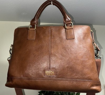 Bosca Italian Leather Briefcase/ Luxury/ Unique Size/ Rare Model/ Beautiful
