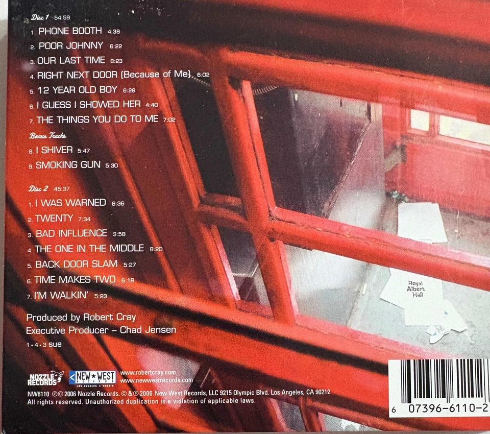 ROBERT CRAY BAND - Live From Across The Pond 2 x CD Digipak New West Exc Cond! - Image 2 of 2