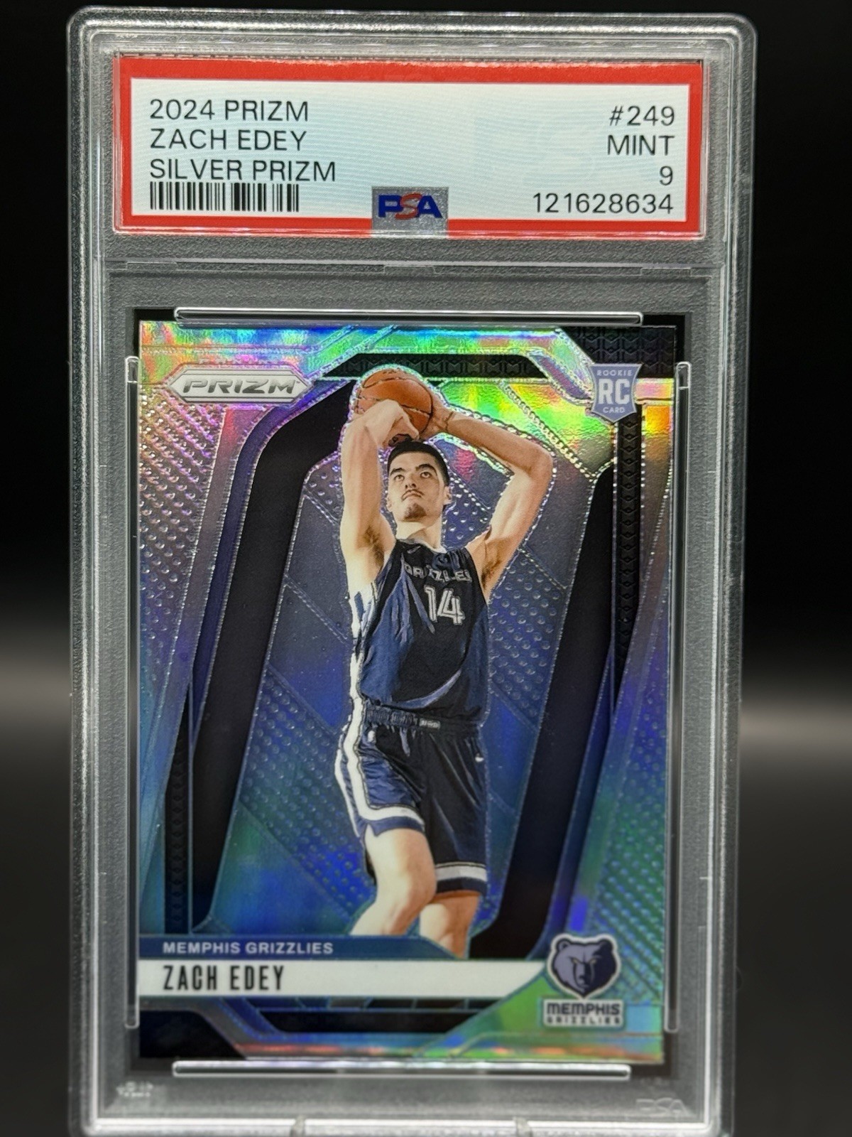 2024-25 Panini Prizm #249 Zach Edey Silver Prizm Rookie RC Grizzlies PSA 9