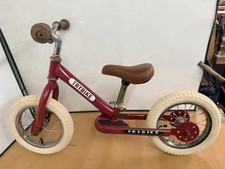 TRYBIKE 2-in-1 Steel Balance Trike & Bike Conversion Vintage Red- USED