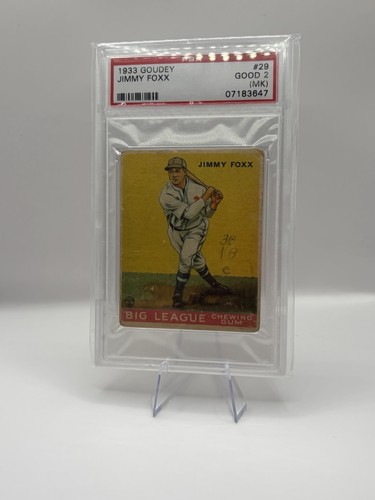 Goudey 1933 Big League Chewing Gum R319 Jimmie Foxx #29 PSA 2 RC