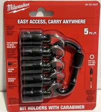 Milwaukee 48-32-4537 5PC Bit Holder w/ Carabiner   Durable Magnetic Bit Storage