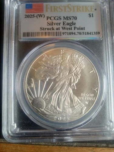 2025 (W) $1 Silver Eagle First Strike Coin PCGS MS70