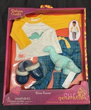 AG Our Generation 18" Boy Doll Christmas Outfit Dinosaur Pajamas Dino-Snores NEW