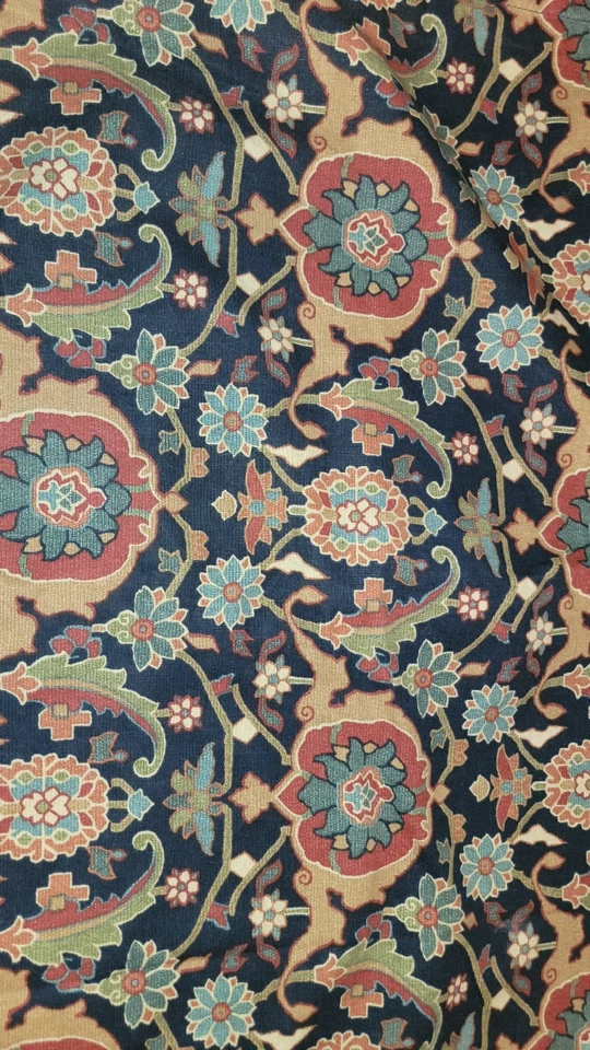  Set Chaps Ralph Lauren 2 Brompton Hall Jacobean IKAT Navy Blue Standard Shams  - Image 3 of 4