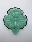 Jeanette Green Doric Clover Leaf Glass Dish, Vintage, 3-Section, Candy/Nuts, 7”