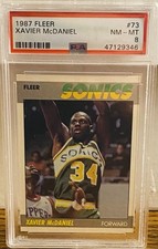1987 Fleer XAVIER MCDANIEL #73 PSA 8 (NM/MT) Seattle Supersonics